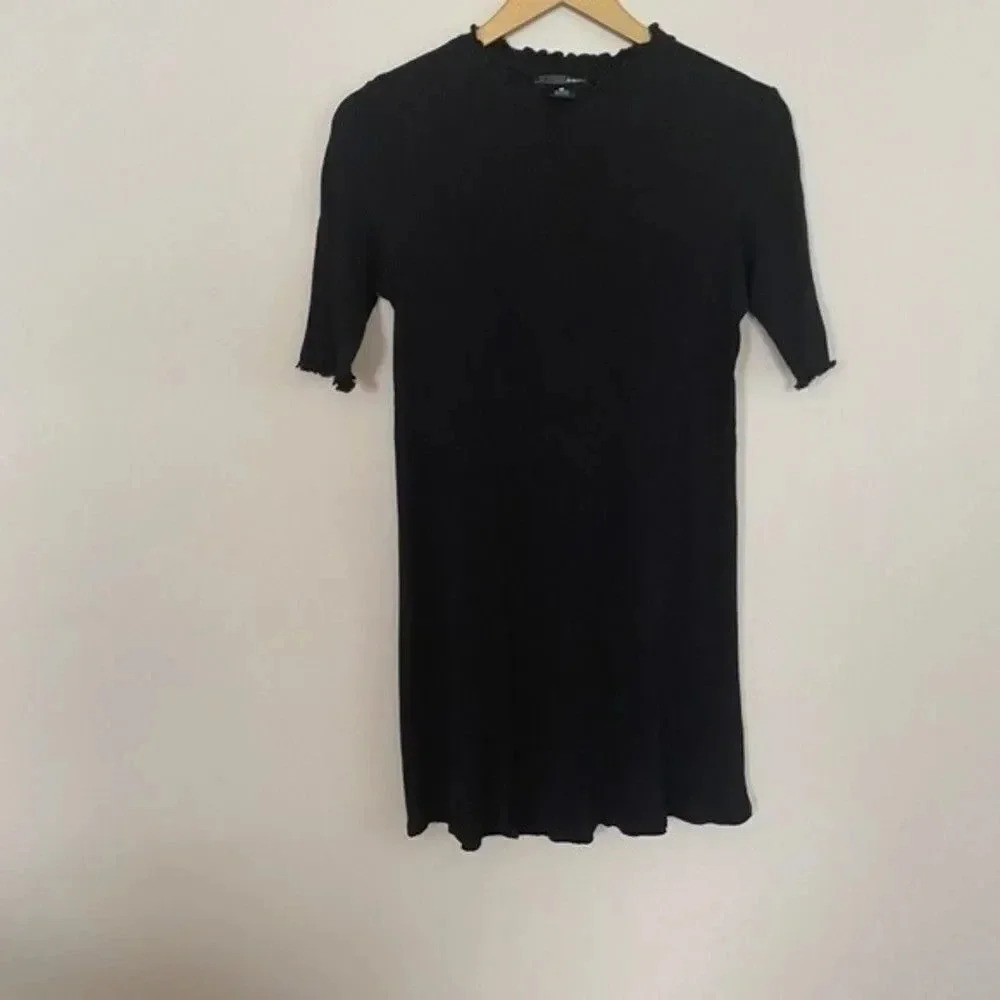 Aqua Black Ruffle Ribbed Tunic Top - Picture 6 of 9